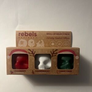 Rebels Refinery 100% Natural Skull Lip Balm Limited Edition 3-Pack! NEW SEALED